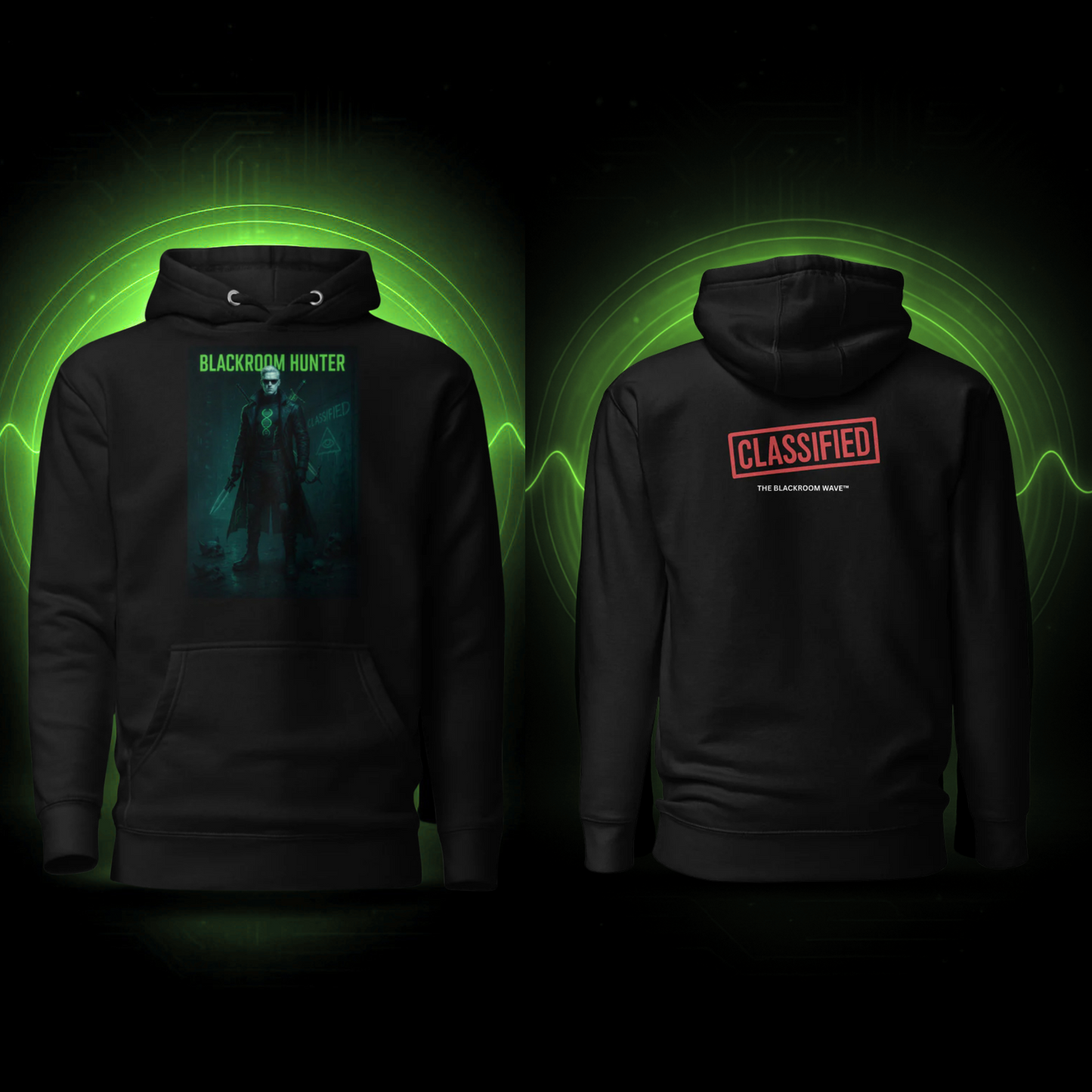 THE BLACKROOM WAVE™ - BLACKROOM HUNTER HOODIE (CLASSIFIED APPAREL)