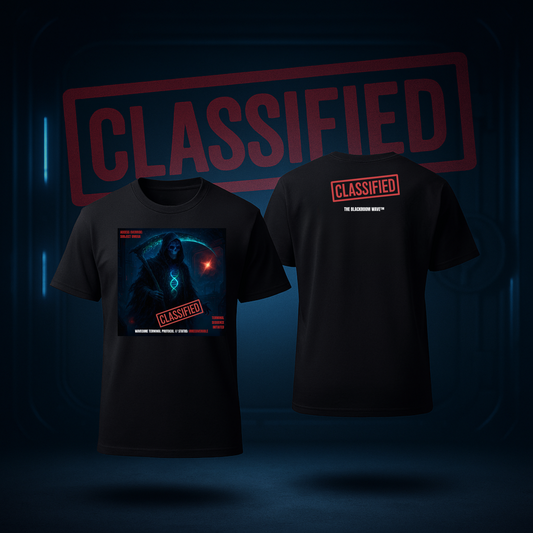 THE BLACKROOM WAVE™ — TERMINAL REAPER: SUBJECT OMEGA (CLASSIFIED APPAREL T-SHIRT)