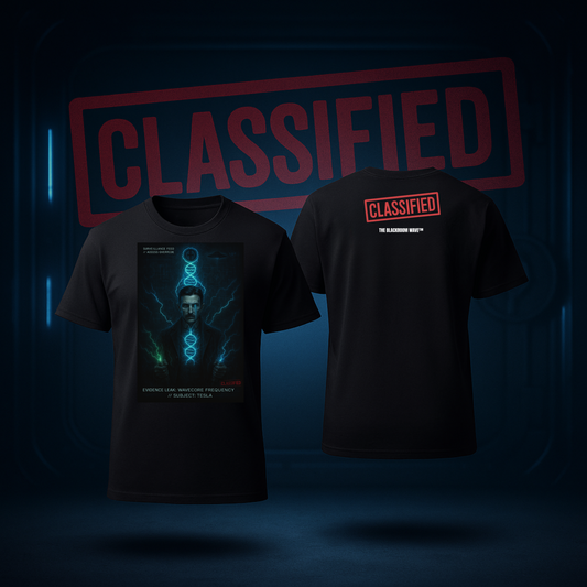 THE BLACKROOM WAVE™ — FREQUENCY EXPERIMENT: SUBJECT TESLA (CLASSIFIED APPAREL T-SHIRT)