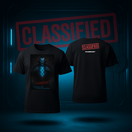 THE BLACKROOM WAVE™ — BLOODLINE SEQUENCE: SUBJECT VLAD (CLASSIFIED APPAREL T-SHIRT)
