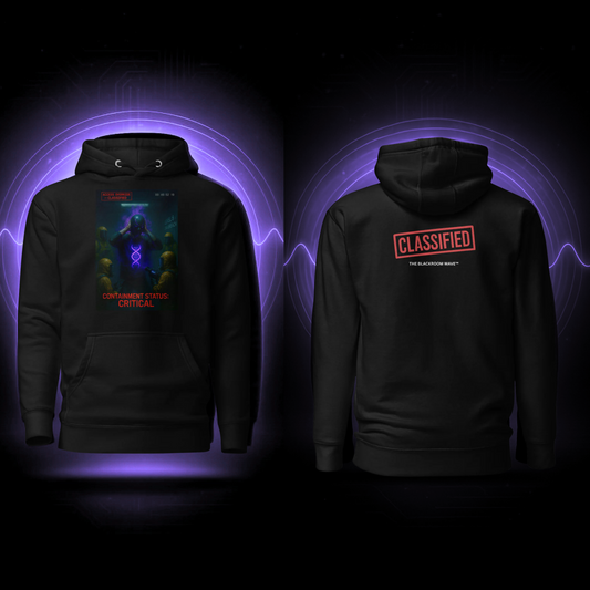 THE BLACKROOM WAVE™ —MASK PROTOCOL HOODIE- PURPLE DNA EDITION (CLASSIFIED APPAREL}