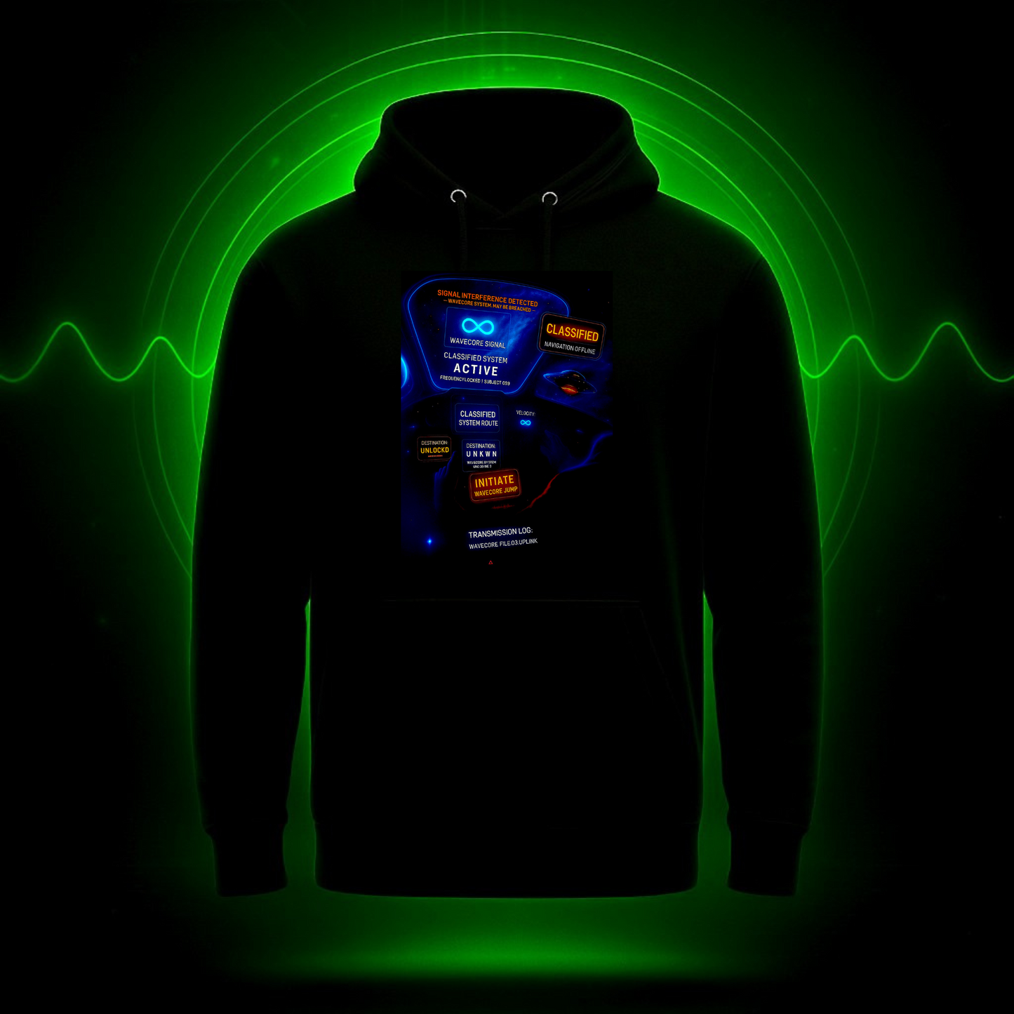 THE BLACKROOM WAVE™ – INTERSTELLAR NAVIGATION [RARE SIGNAL] HOODIE